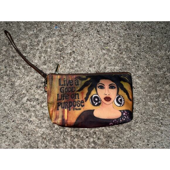 Live A Good Life On Purpose Cosmetic Pouch - Art by‎ Sylvia "Gbaby" Cohen - Picture 2 of 3